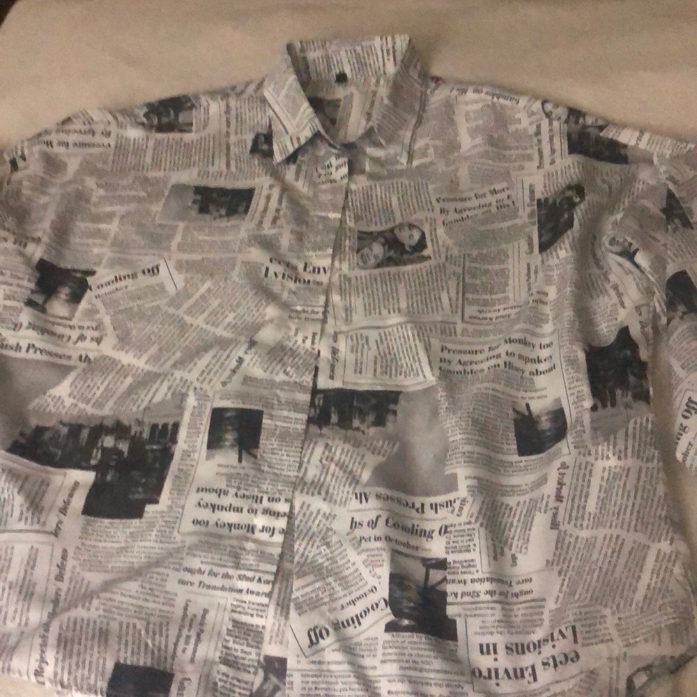 NEWSPAPER PRINT SHIRT